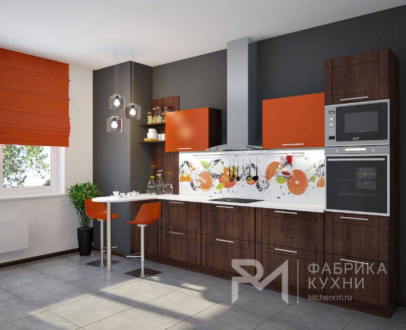 стильная прямая кухня в Мурманске