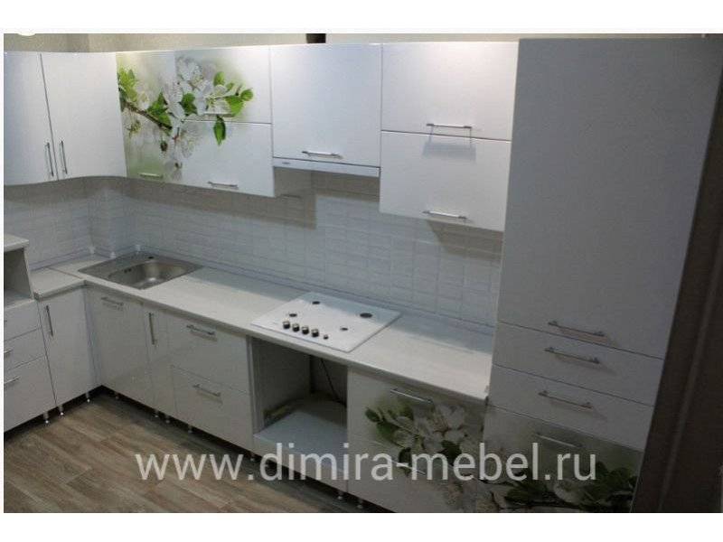 кухня мдф эмаль с фотопечатью в Мурманске