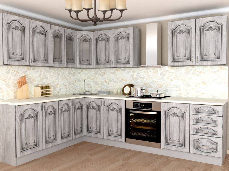 светлая угловая кухня в Мурманске