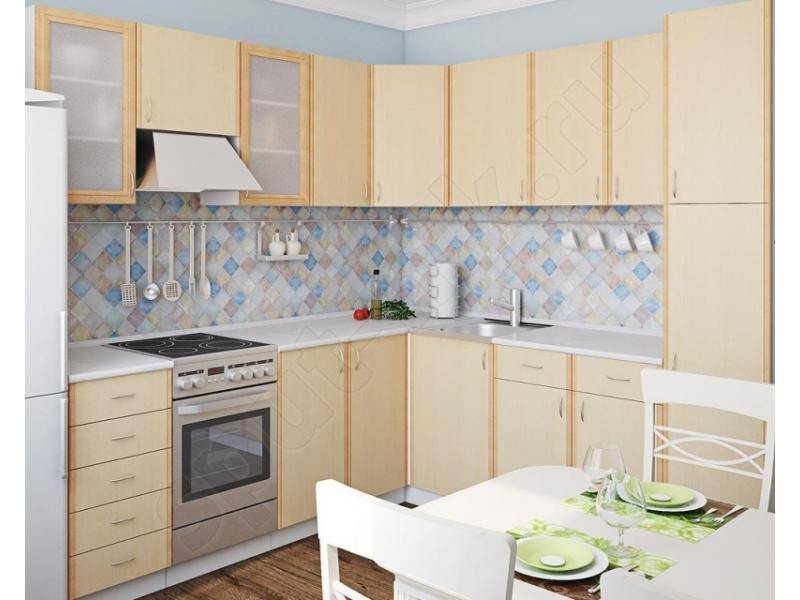 кухонный гарнитур угловой клён в Мурманске