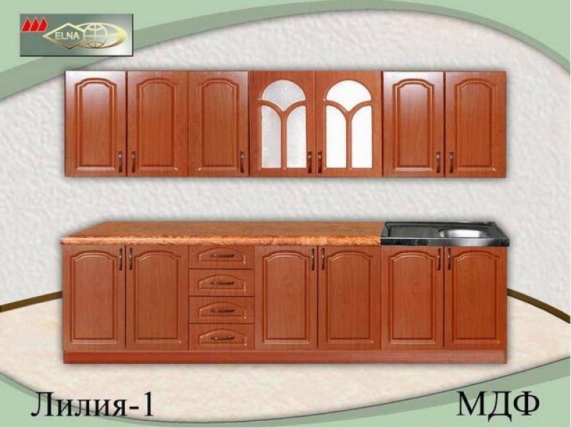 кухня прямая лилия 1 (мдф) в Мурманске
