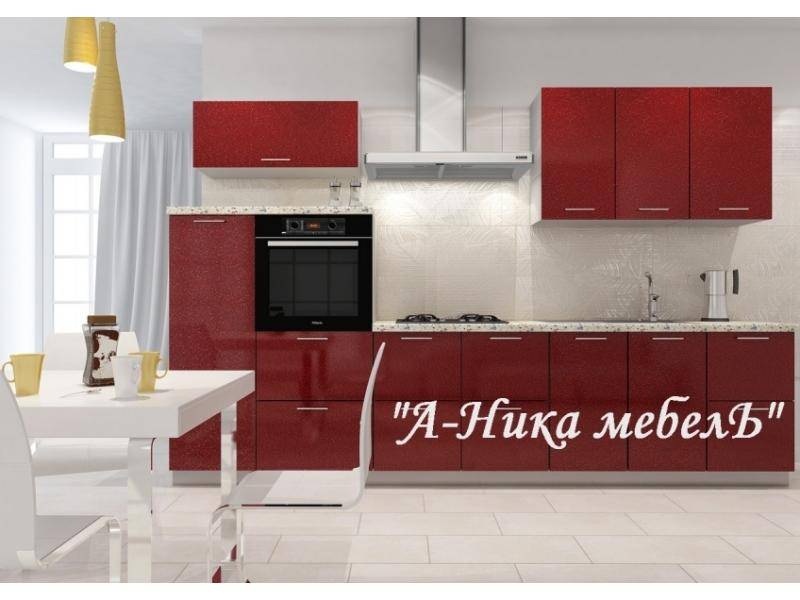 кухня прямая гамма бордо в Мурманске