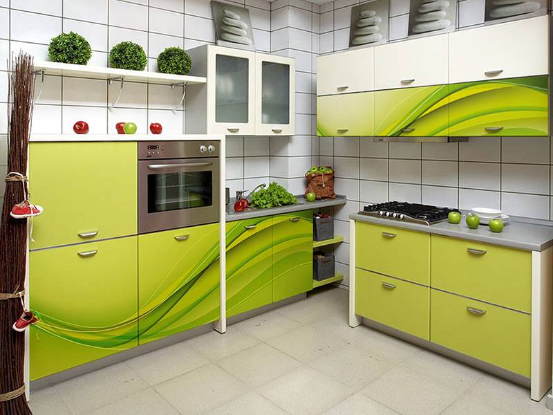 кухонный гарнитур угловой 8 фотопечать в Мурманске