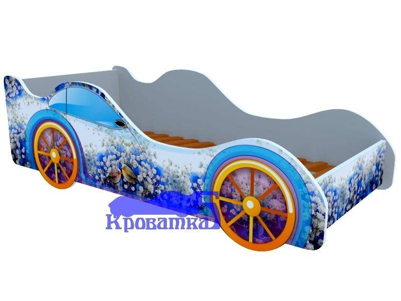кровать-машина с фотопечатью зяблики в Мурманске