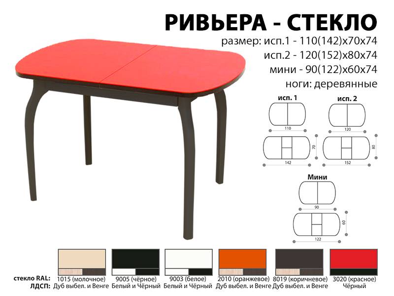 стол обеденный ривьера стекло в Мурманске