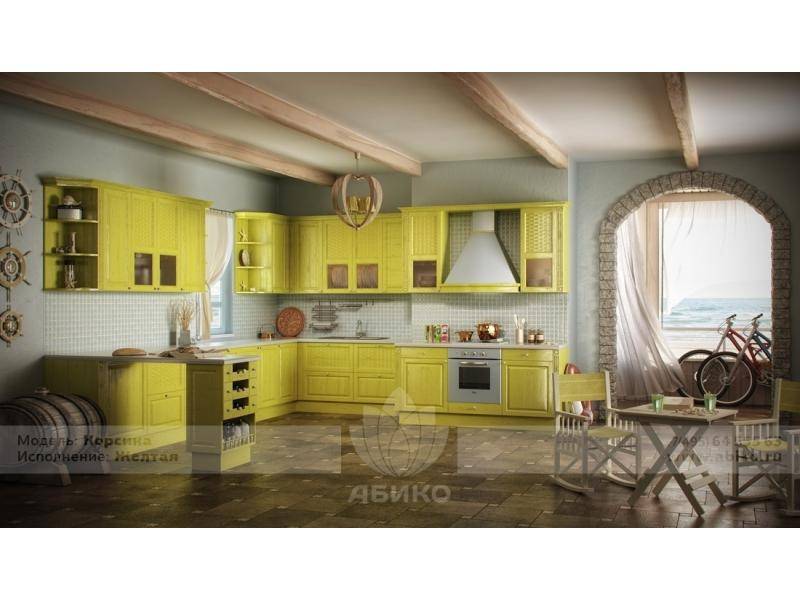 кухня корсика желтая массив в Мурманске