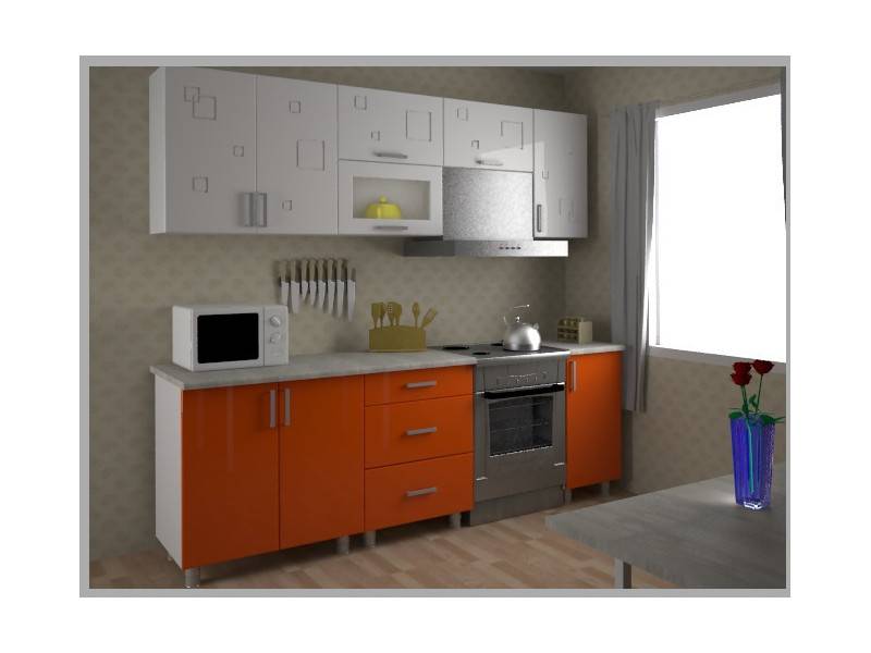 кухонный гарнитур прямой orange в Мурманске