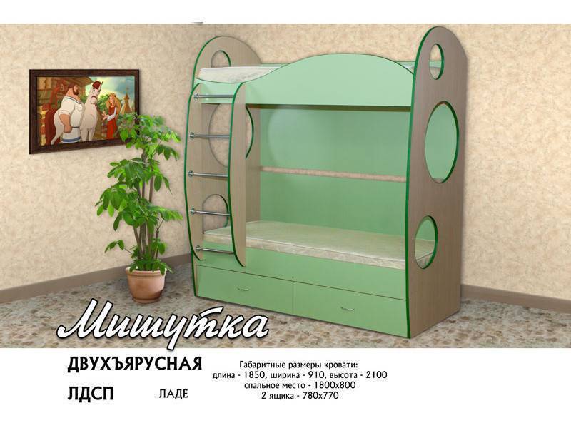 кровать двухъярусная мишутка в Мурманске
