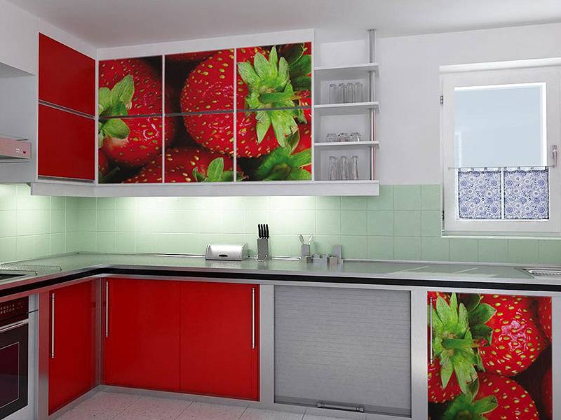 кухонный гарнитур угловой 5 фотопечать в Мурманске