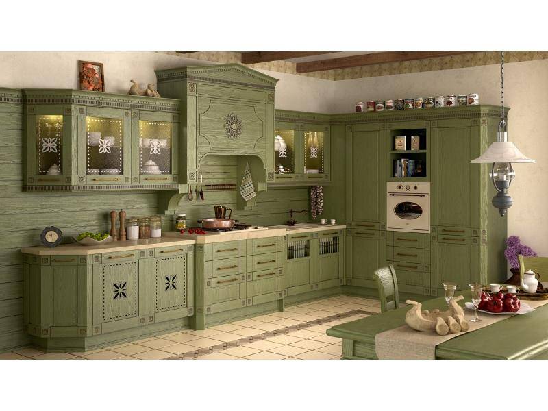 кухня прямая floreale verde в Мурманске