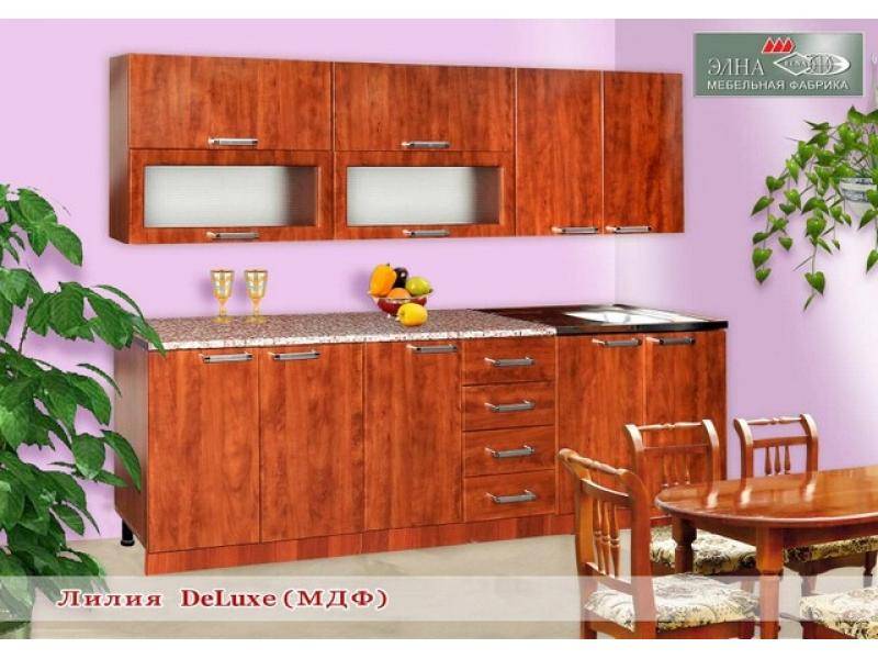кухня прямая лилия deluxe (мфд) в Мурманске