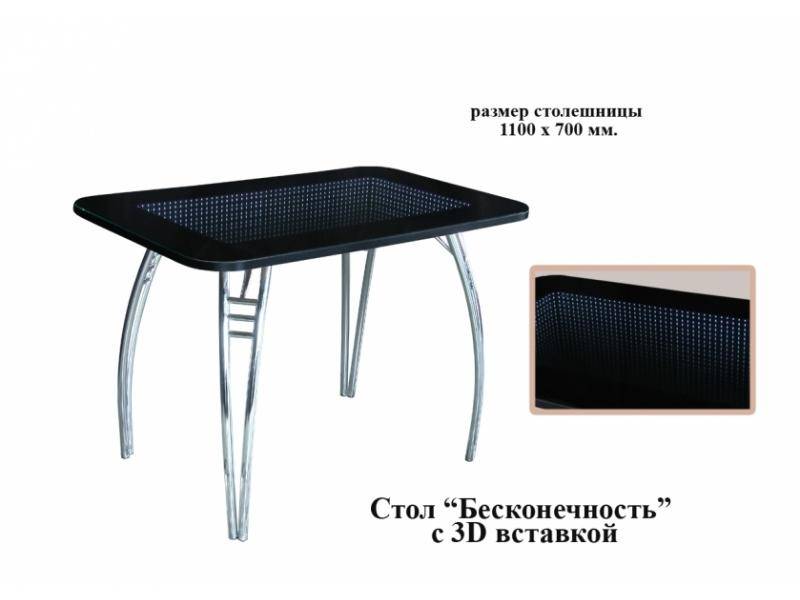 стол обеденный бесконечность с 3d вставкой в Мурманске