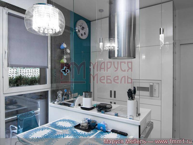 кухня прямая белая глянцевая эмаль в Мурманске