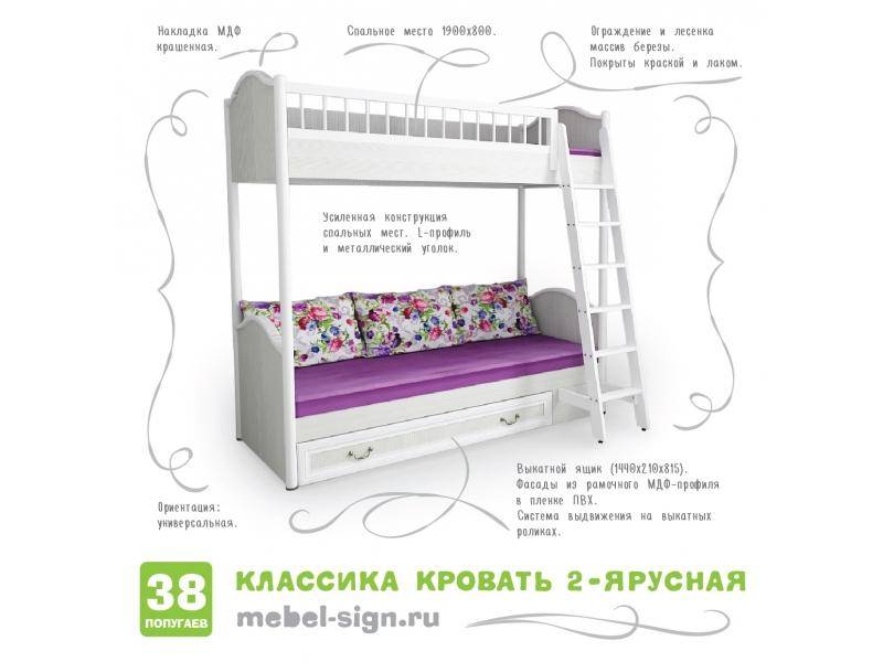 кровать двухъярусная классика в Мурманске