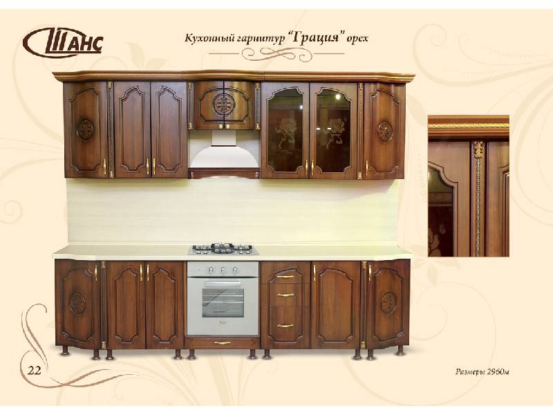 кухонный гарнитур прямой грация в Мурманске