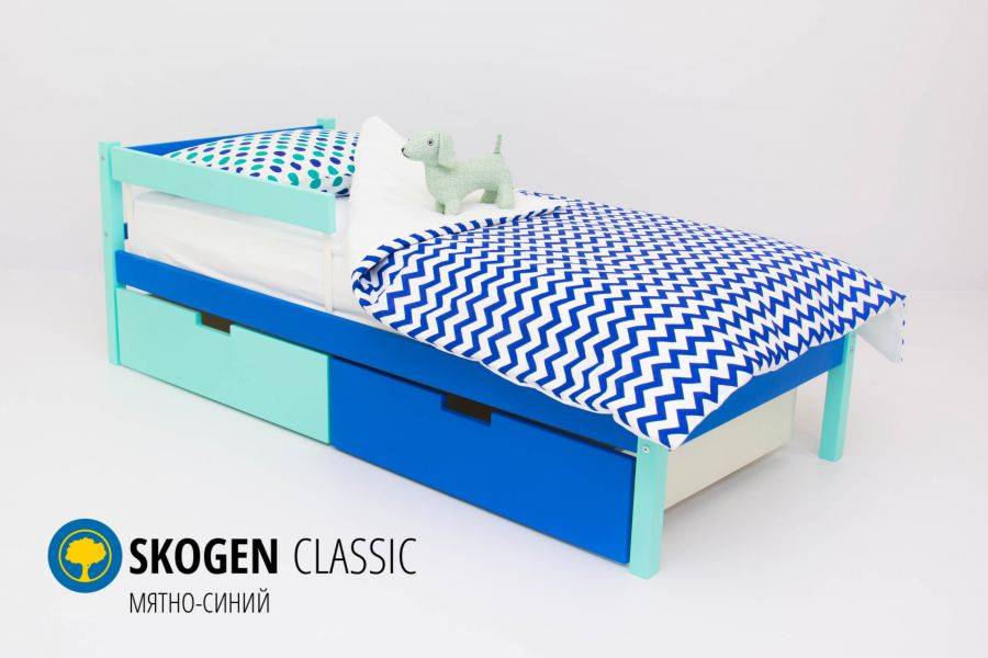 детская кровать skogen classic мятно-синий в Мурманске