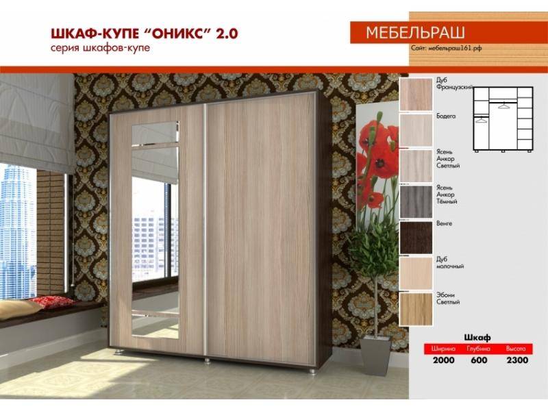 прямой шкаф-купе оникс 2.0 а в Мурманске
