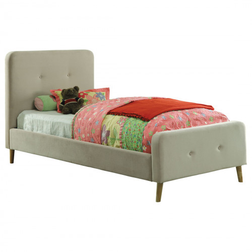 кровать button tufted flannelette beige 90х200 в Мурманске