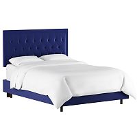кровать двуспальная 160х200 синяя с каретной стяжкой alix blue в Мурманске