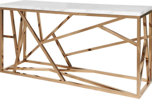 консоль geometric 180x50x90 золото, белая столешница в Мурманске