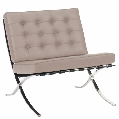 кресло barcelona chair экокожа серое в Мурманске