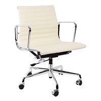 кресло eames style кремовая кожа в Мурманске
