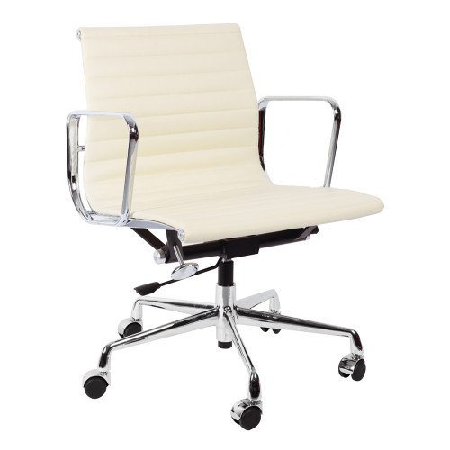 кресло eames style кремовая кожа в Мурманске