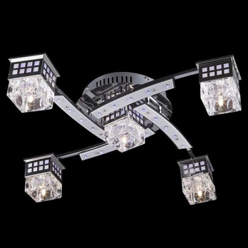 потолочная люстра eurosvet 4939/5 хром/синий+красный+фиолетовый в Мурманске