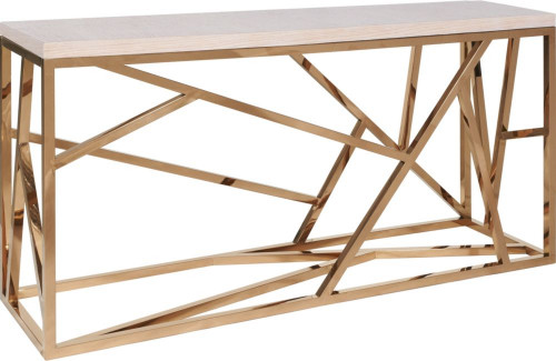 консоль geometric 180x50x90 золото, светлая столешница в Мурманске