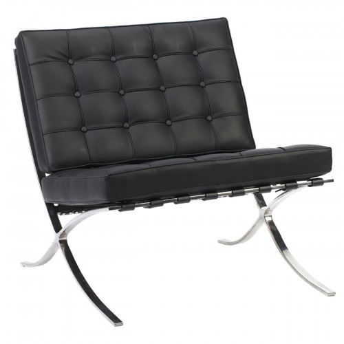 кресло barcelona chair экокожа черное в Мурманске