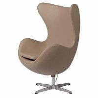 кресло egg chair кожа темно-бежевое в Мурманске