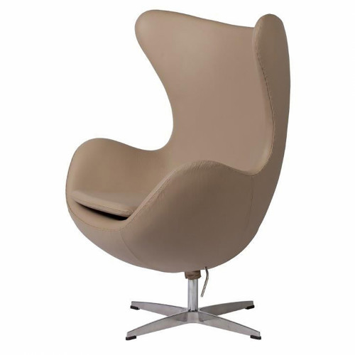 кресло egg chair кожа темно-бежевое в Мурманске