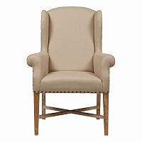 кресло мягкое с ушами french wing chair бежевое в Мурманске