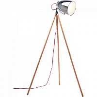 торшер chromatic tripod хром на деревянном основании в Мурманске
