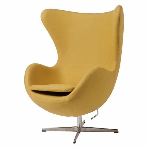 кресло egg chair кашемир желтое в Мурманске