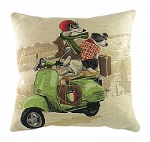 подушка с картинкой scooter dogs green в Мурманске