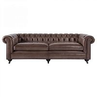диван chesterfield прямой коричневый на ножках в Мурманске