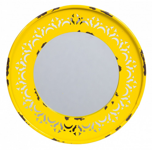 зеркало круглое металлическое желтое fiesta yellow в Мурманске