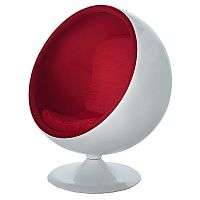 кресло-шар eero ball chair бело-красное в Мурманске