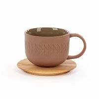 чашка с блюдцем tactile диаметр 9,4 коричневый в Мурманске