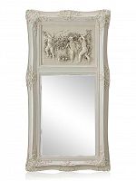 зеркало настенное прямоугольное в высокой белой раме францини distressed chalk white в Мурманске