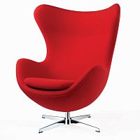 кресло egg chair кашемир красное в Мурманске