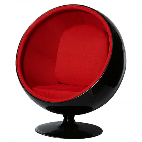 кресло eero ball chair черно-красное в Мурманске