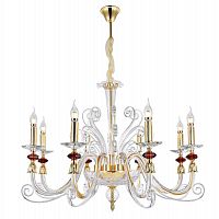 подвесная люстра crystal lux catarina sp8 gold/transparent-cognac в Мурманске