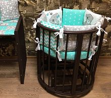 круглая кроватка-трансформер 7 в 1 венге (72х72 см) в Мурманске