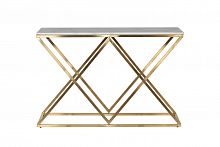 консоль белая с золотыми фигурными ножками bianco namibia 120x40x78 см в Мурманске