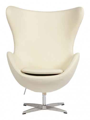 кресло egg chair кожа кремовое в Мурманске