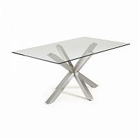 стол arya 180x100 st steel matt стекло clear c790c07 от la forma (ex julia grup) в Мурманске