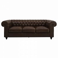 диван chester classic трехместный прямой темно-коричневый в Мурманске