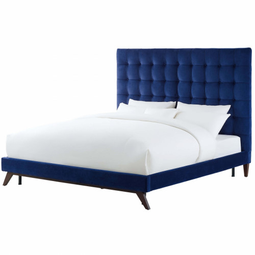 кровать eden 90х200 синий велюр р в Мурманске